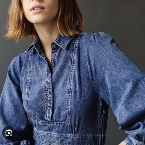 Anthropologie Cassidy Denim Mini Dress - Picture 2 of 6